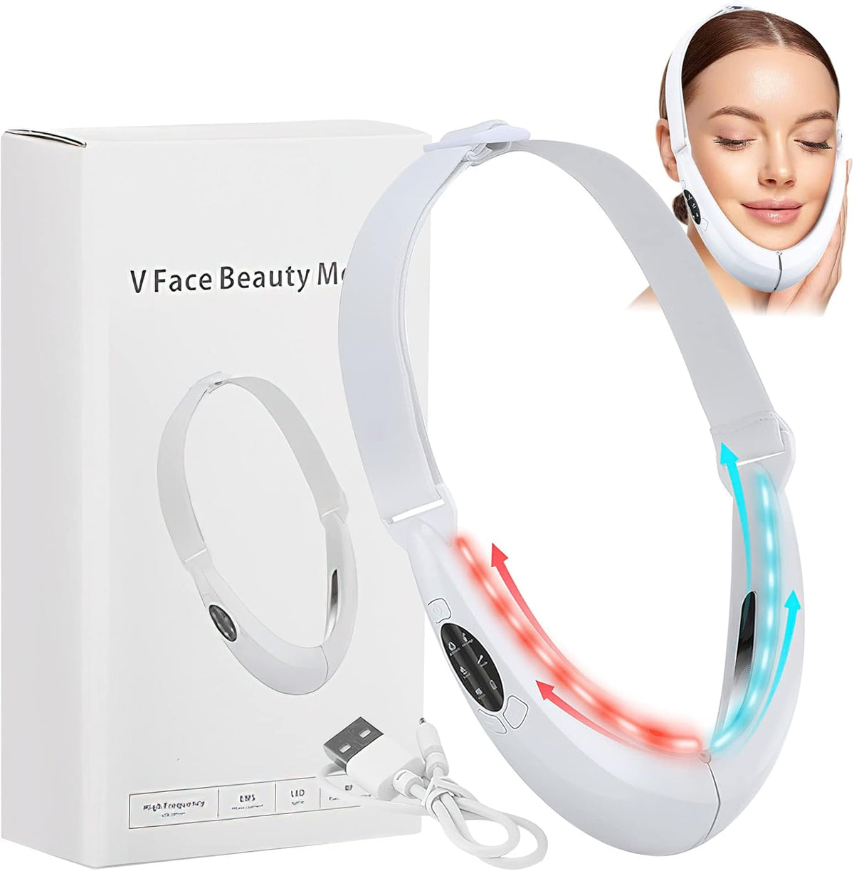 Maschera Lifting Viso EMS con Luce LED