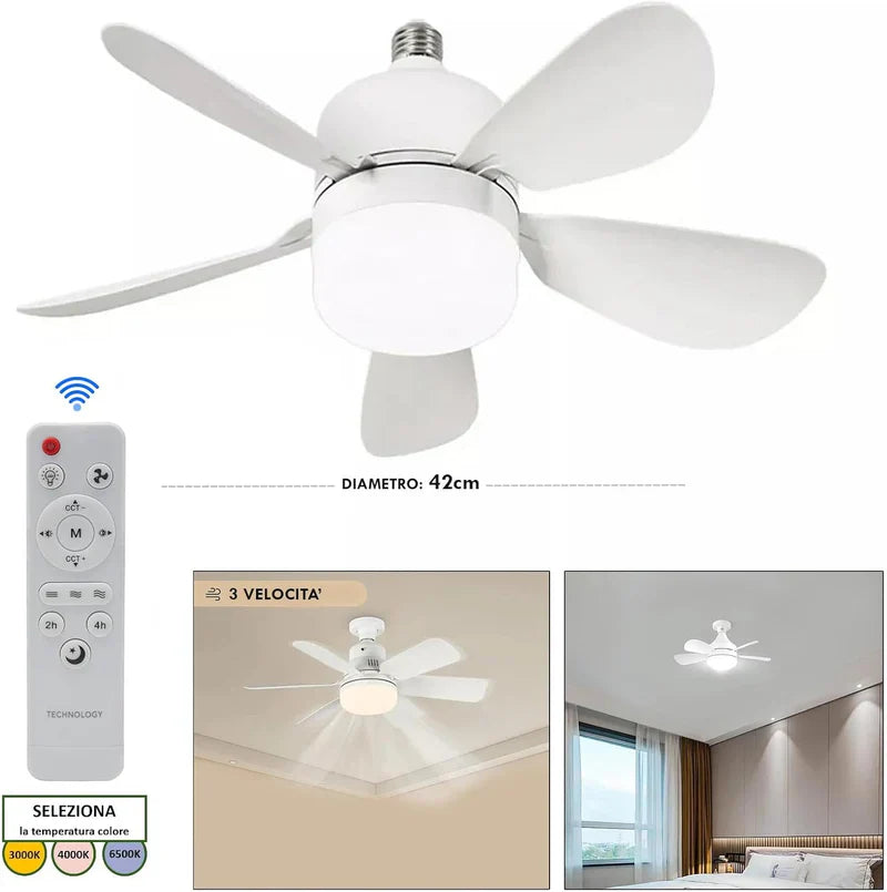 Ventilatore Soffitto con Luce e Timer