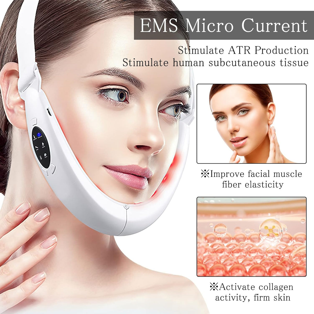 Maschera Lifting Viso EMS con Luce LED