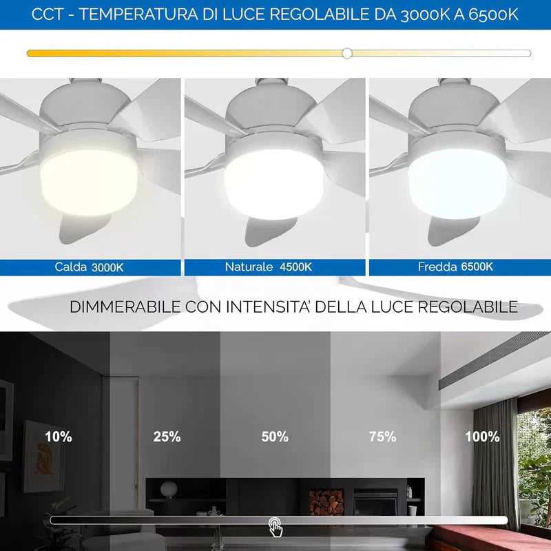 Ventilatore Soffitto con Luce e Timer