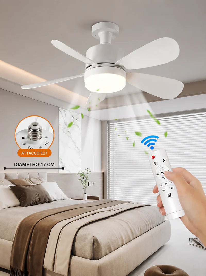 Ventilatore Soffitto con Luce e Timer