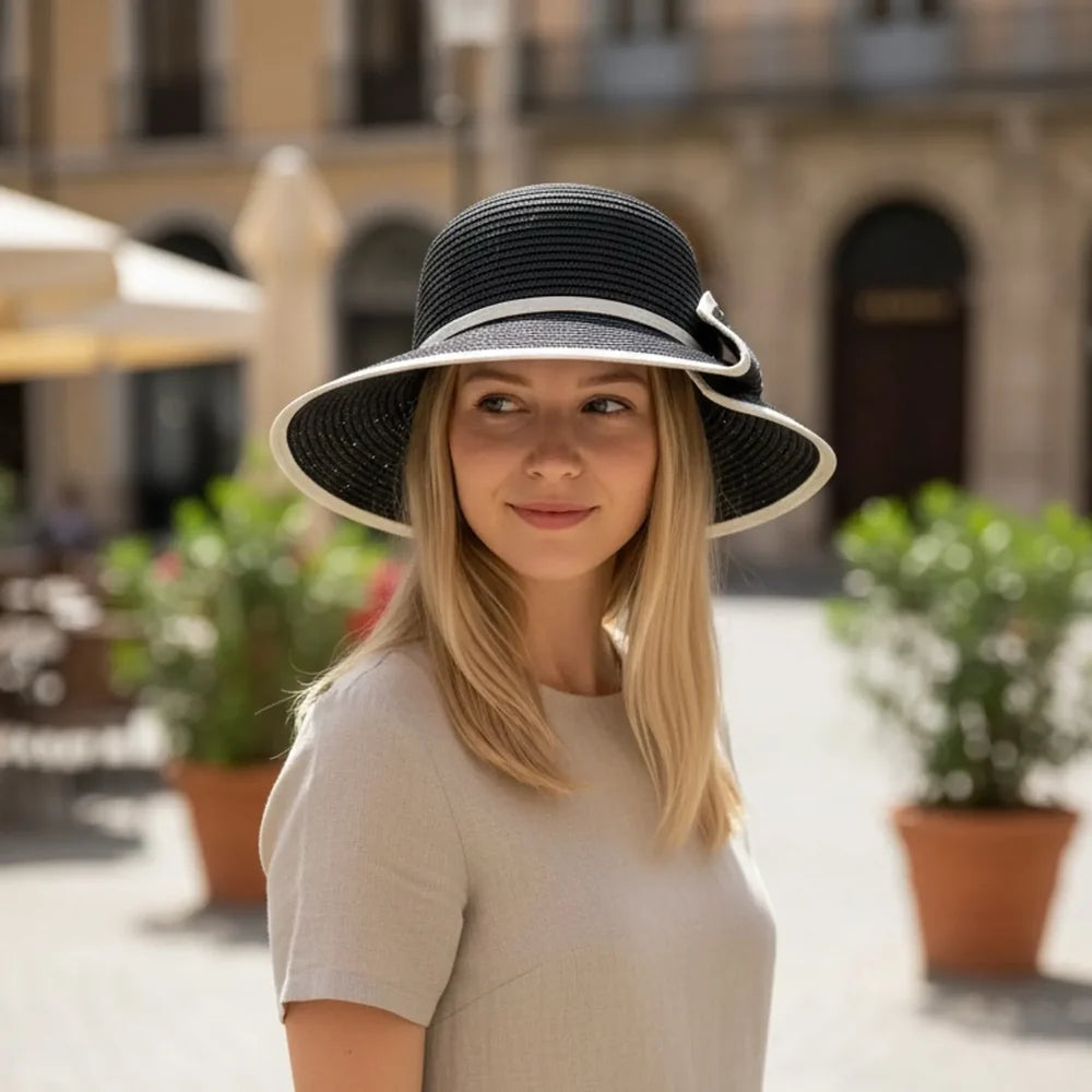 Cappello di Paglia da Donna con Protezione Solare