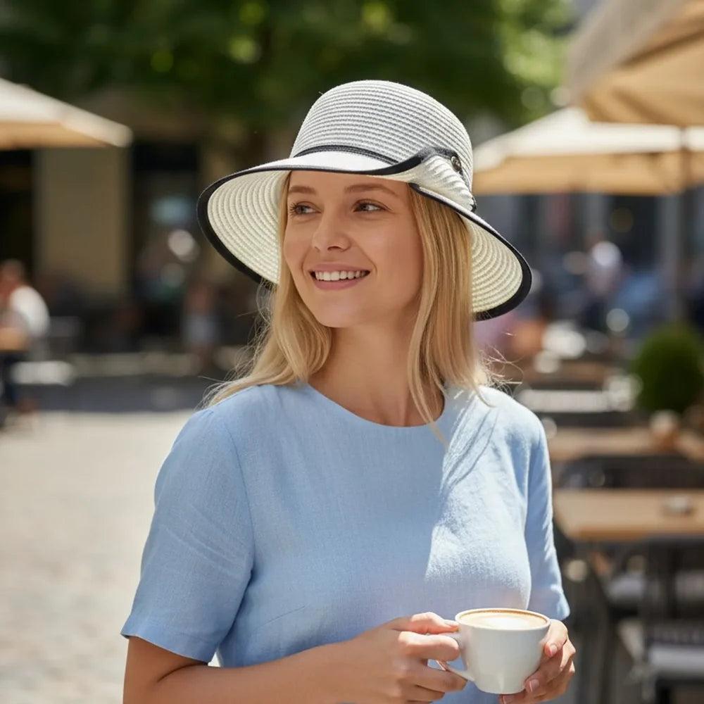 Cappello di Paglia da Donna con Protezione Solare