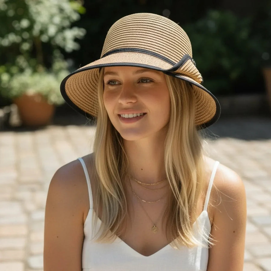 Cappello di Paglia da Donna con Protezione Solare